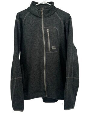 Avalanche Men's Full Zip Fleece Jacket Charcoal Black Large